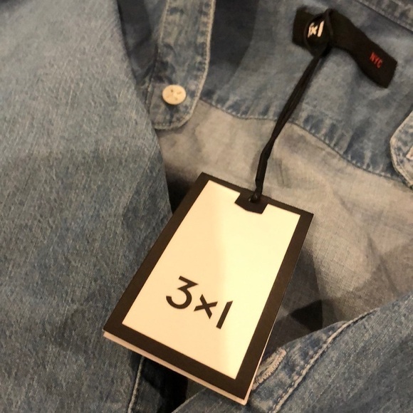 3x1 Mandarin Collar Shirt in Corfu XS - Picture 2 of 7